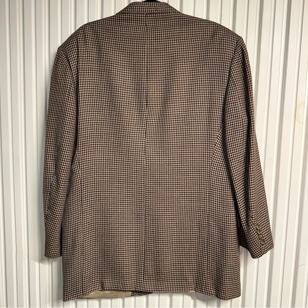VTG Christian Dior Le Connaisseur Men’s Beige Houndstooth Blazer Sport Coat 44L - Picture 6 of 15